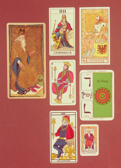 The Emperor, Seven Tarot Cards from Different Packs by William Minchin
